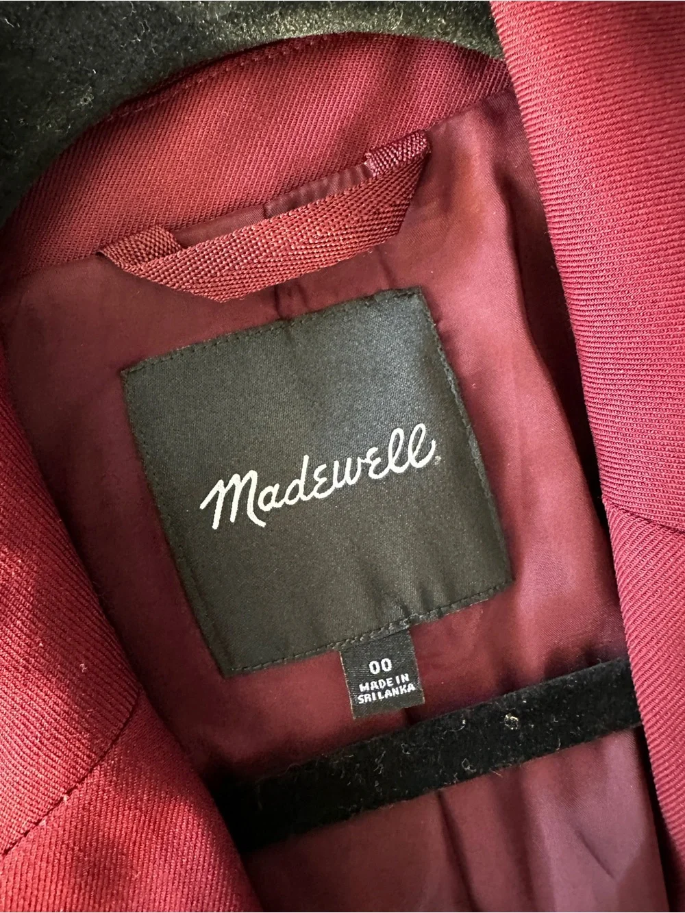 Madewell Women's Burgundy Single-Button Blazer Size 00 - Picture 6 of 14